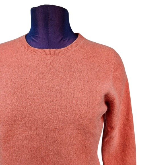Pure Collection 100% Cashmere Crew Neck Sweater Coral Women's 12 G82 - Picture 3 of 9